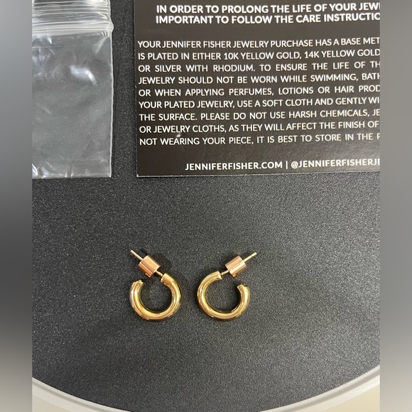 SOLD!  New  Jennifer Fischer Petite Micro Lilly Huggies-14K Rose Gold Plated - Picture 5 of 14